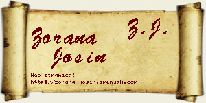 Zorana Josin vizit kartica